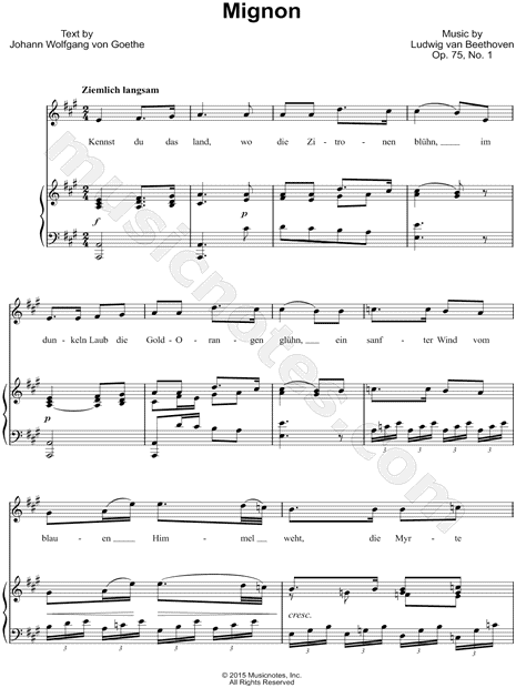 6 Gesänge, Op. 75: I. Mignon