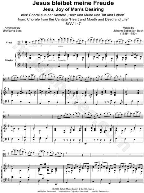 Jesu, Joy of Man's Desiring - Viola & Piano