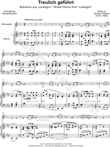 Bridal Chorus from Lohengrin - Alto Saxophone & Piano