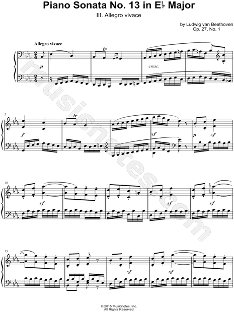 Piano Sonata No. 13 in Eb Major "Quasi una fantasia": III. Allegro vivace