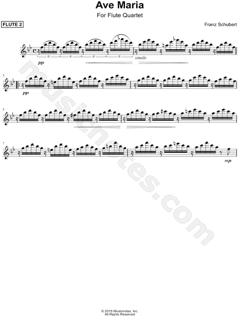 Ave Maria, D. 839, Op. 52, No. 6 - Flute 2 (Flute Quartet)