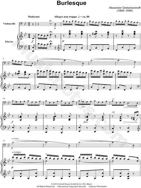 Early Morning, Op. 126: VII. Burlesque - Cello & Piano