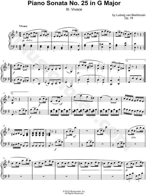 Piano Sonata No. 25 in G Major, Op. 79: III. Vivace