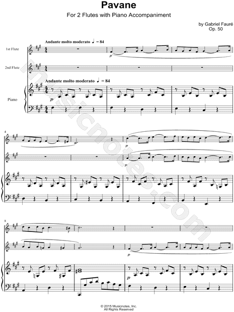 Pavane in F# Minor, Op. 50 - Piano Accompaniment