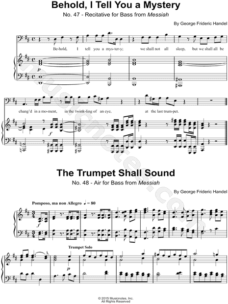 Messiah, No. 47 & 48: Behold, I Tell You a Mystery / The Trumpet Shall Sound (Recitative & Air)