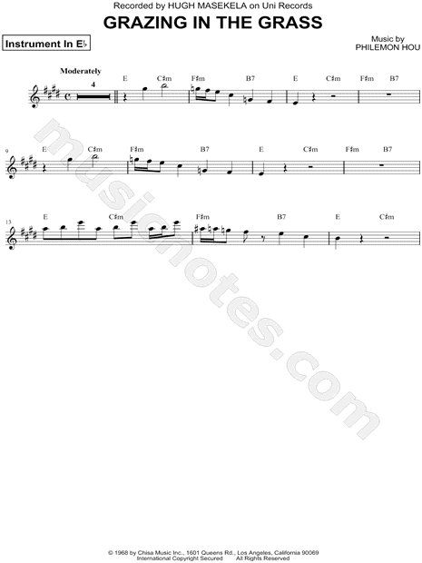 Grazing in the Grass - Eb Instrument