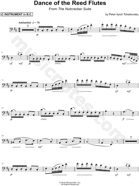 Dance of the Reed Flutes - Bass Clef Instrument