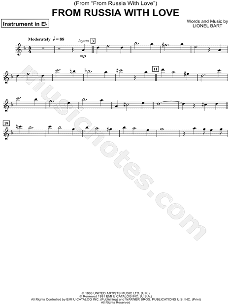 From Russia with Love - Eb Instrument