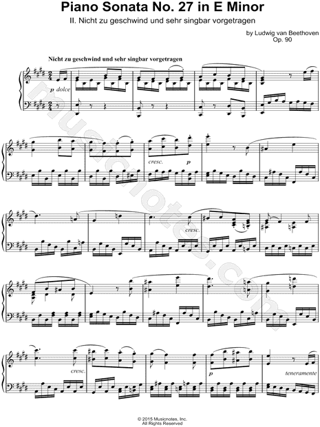 Piano Sonata No. 27 In E Minor: II. Nicht zu geschwind...