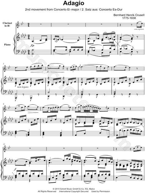 Clarinet Concerto in Eb Major, Op. 1: II. Adagio - Clarinet & Piano