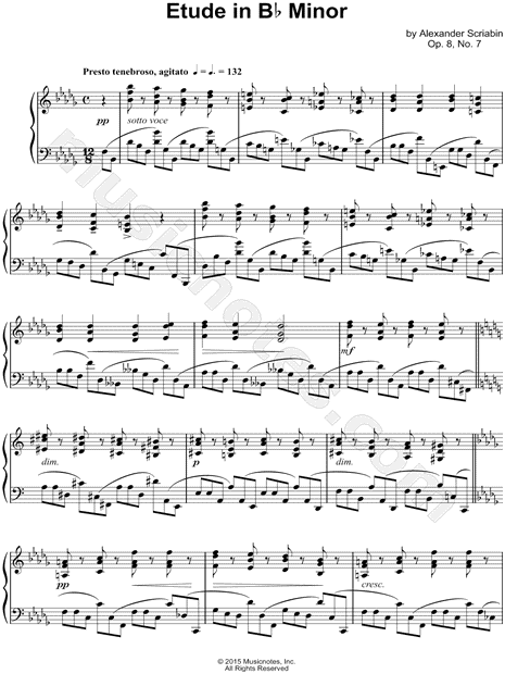 12 Etudes, Op. 8: VII. Etude in Bb Minor