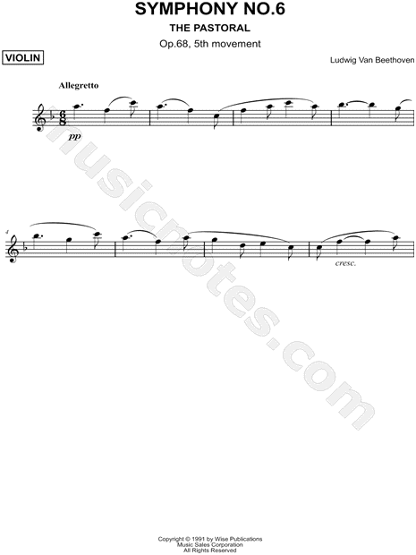 Symphony No. 6, Op. 68, "Pastoral" - 5th Movement [Main Theme]