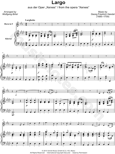 Largo from Xerxes, HWV 40 - Horn & Piano