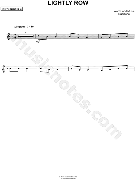 Lightly Row - C Instrument