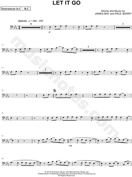 Let It Go - Bass Clef Instrument
