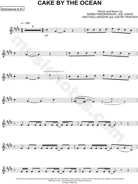 Cake by the Ocean - Eb Instrument