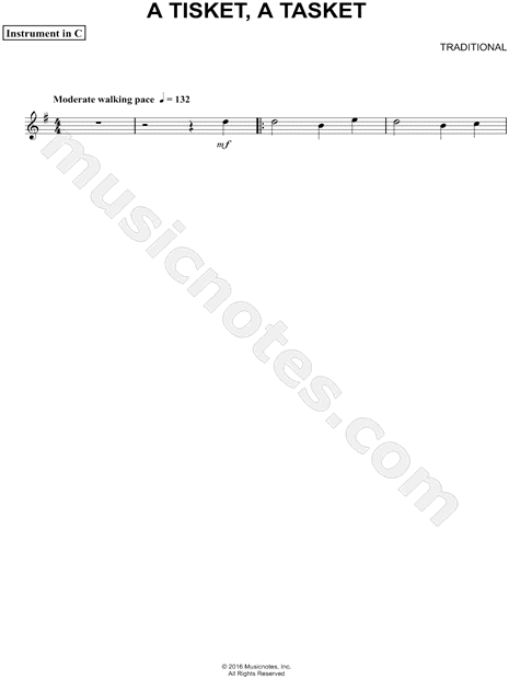 A Tisket, a Tasket - C Instrument