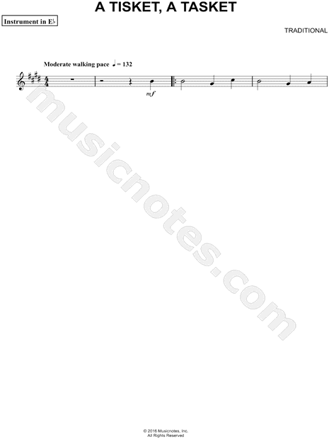 A Tisket, a Tasket - Eb Instrument