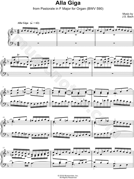 Pastorale in F Major, BWV 590: IV. Alla Giga