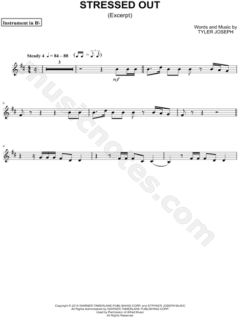 Stressed Out [excerpt] - Bb Instrument
