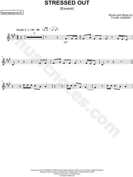 Stressed Out [excerpt] - Eb Instrument