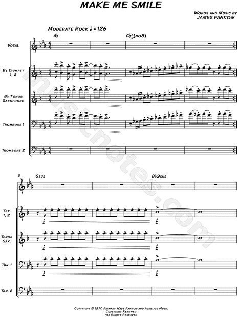 Make Me Smile - Horn section score