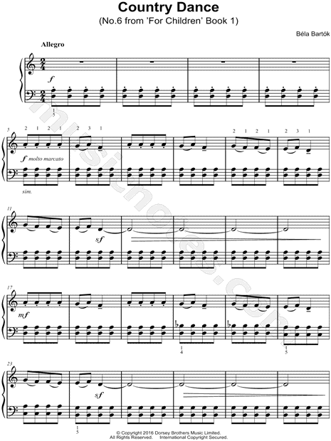 For Children, Book 1, No. 6: Country Dance