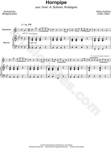 Hornpipe from Ruddigore - Clarinet & Piano