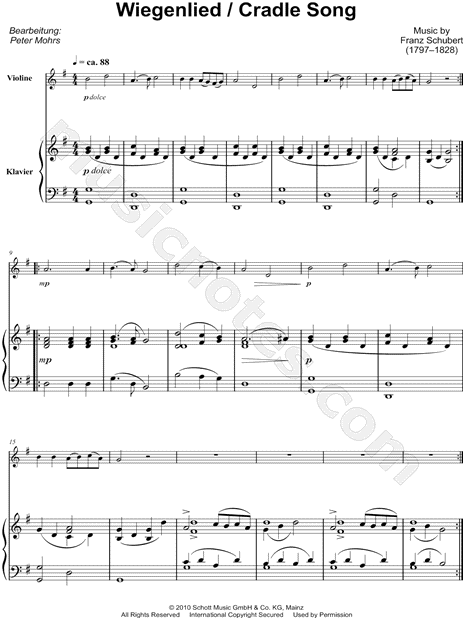 Wiegenlied / Cradle Song, D. 498