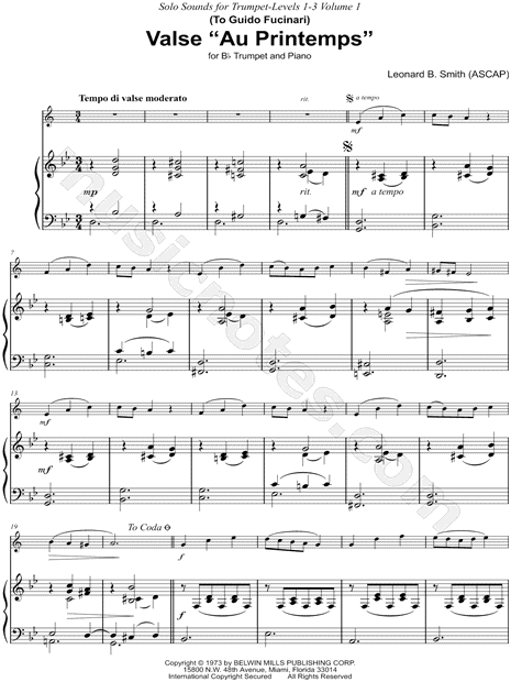 Valse "Au Printemps" - Trumpet & Piano