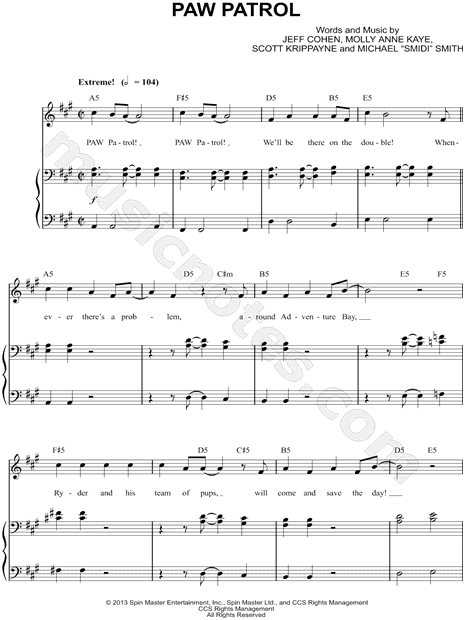 paw-patrol-from-paw-patrol-sheet-music-in-a-major-transposable