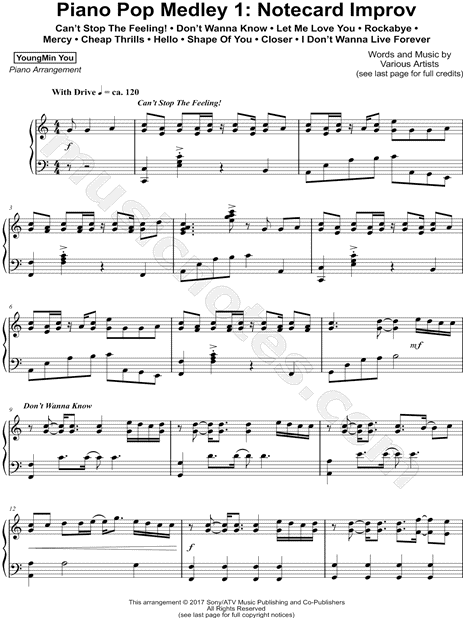 Piano Pop Medley 1: Notecard Improv
