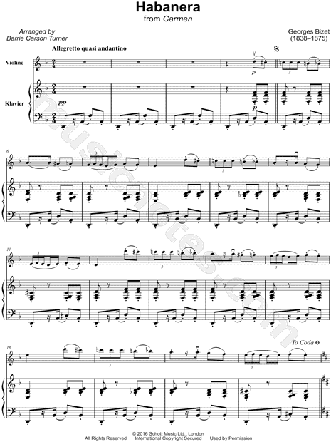 Habanera - Violin & Piano