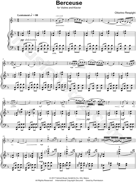 Berceuse - Violin and Piano