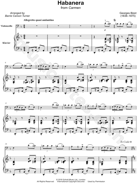 Habanera - Cello & Piano