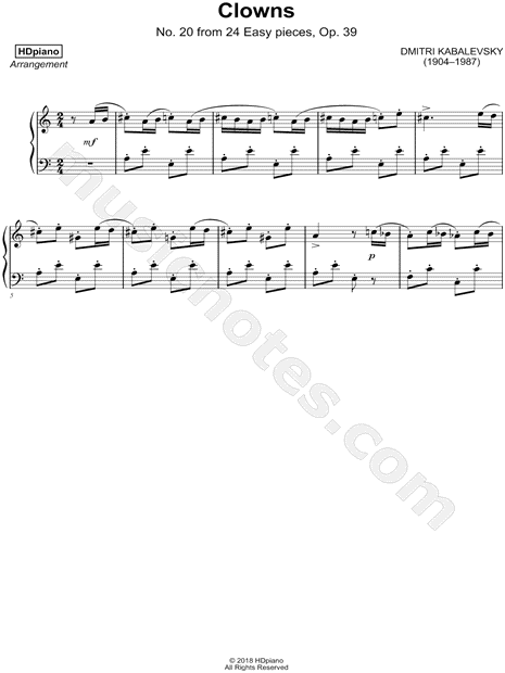 24 Easy Pieces, Op. 39, No. 20: Clowns