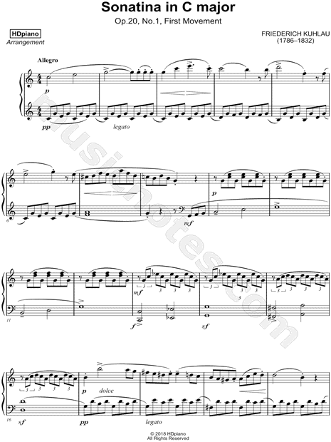 Sonatina in C Major, Op.20, No.1: Allegro (Kuhlau)