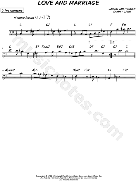 Love and Marriage - Bass Clef Instrument