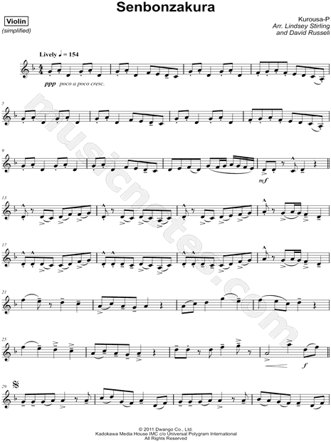 Senbonzakura - Violin Part [simplified]