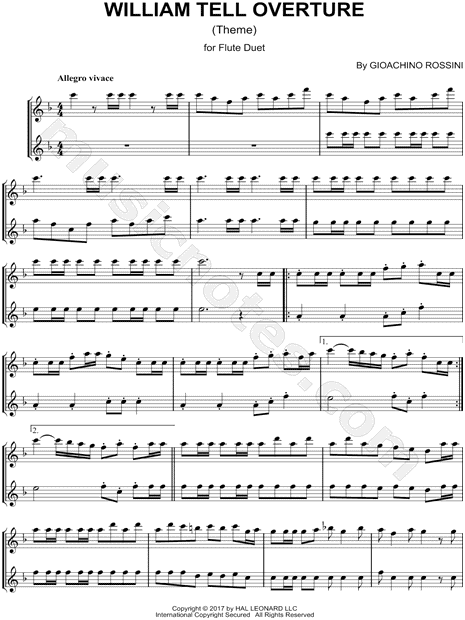 William Tell Overture [Main Theme] - Flute Duet