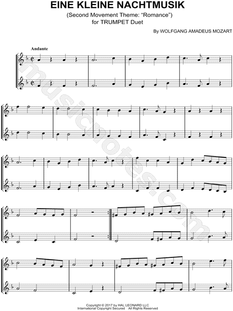 Eine Kleine Nachtmusik: II. Romanza - Trumpet Duet