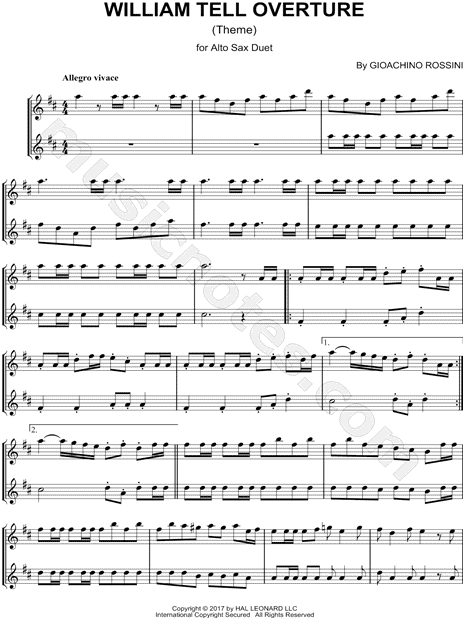 William Tell Overture [Main Theme]  - Alto Saxophone Duet