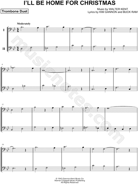 I'll Be Home for Christmas - Trombone Duet