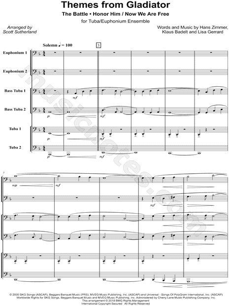 Themes from Gladiator - Tuba / Euphonium Ensemble