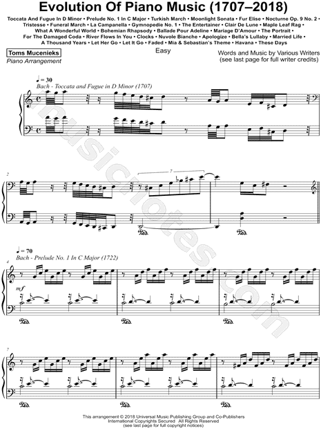 Evolution of Piano Music (1707-2018) [easy]