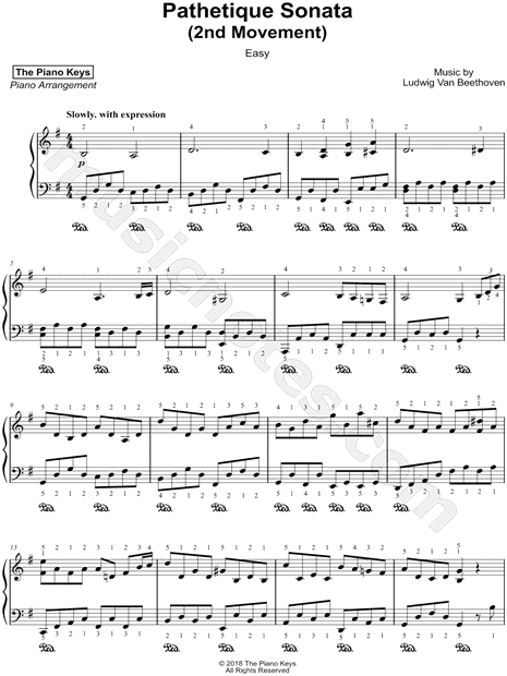 Pathetique Sonata (2nd Movement) [easy]