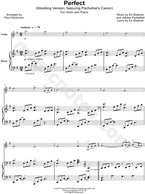 Perfect (Wedding Version) - Violin & Piano