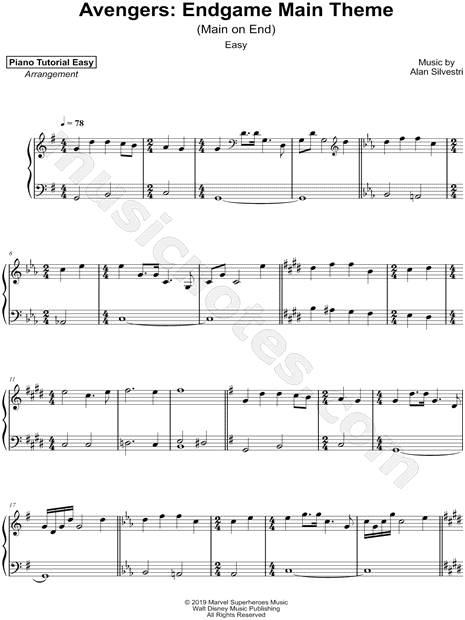 Avengers: Endgame Main Theme (Main on End) [easy]