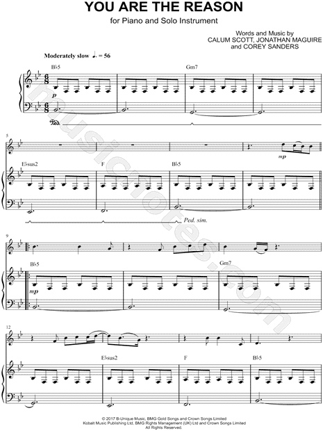 You Are the Reason - Piano Accompaniment