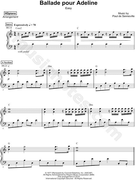 Ballade pour Adeline [easy]